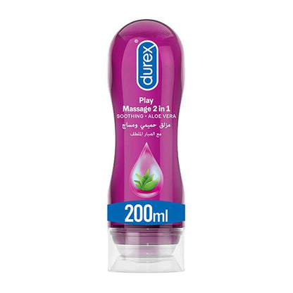 Durex Play Massage 2-In-1 Intimate Lube & Massage Gel, Aloe Vera, 200ml