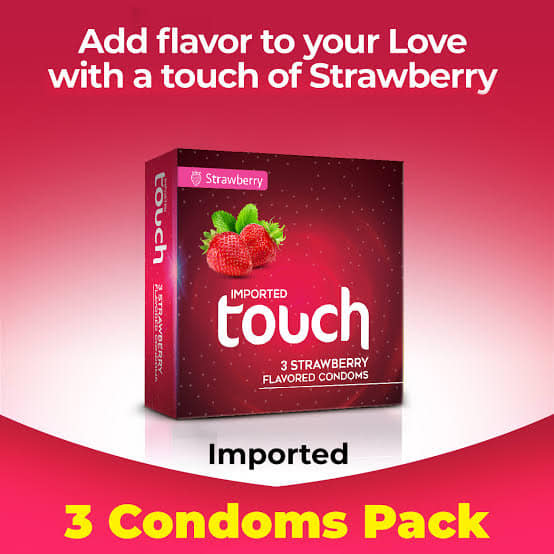 Touch Strawberry Condoms(With Private Packing 🔞)