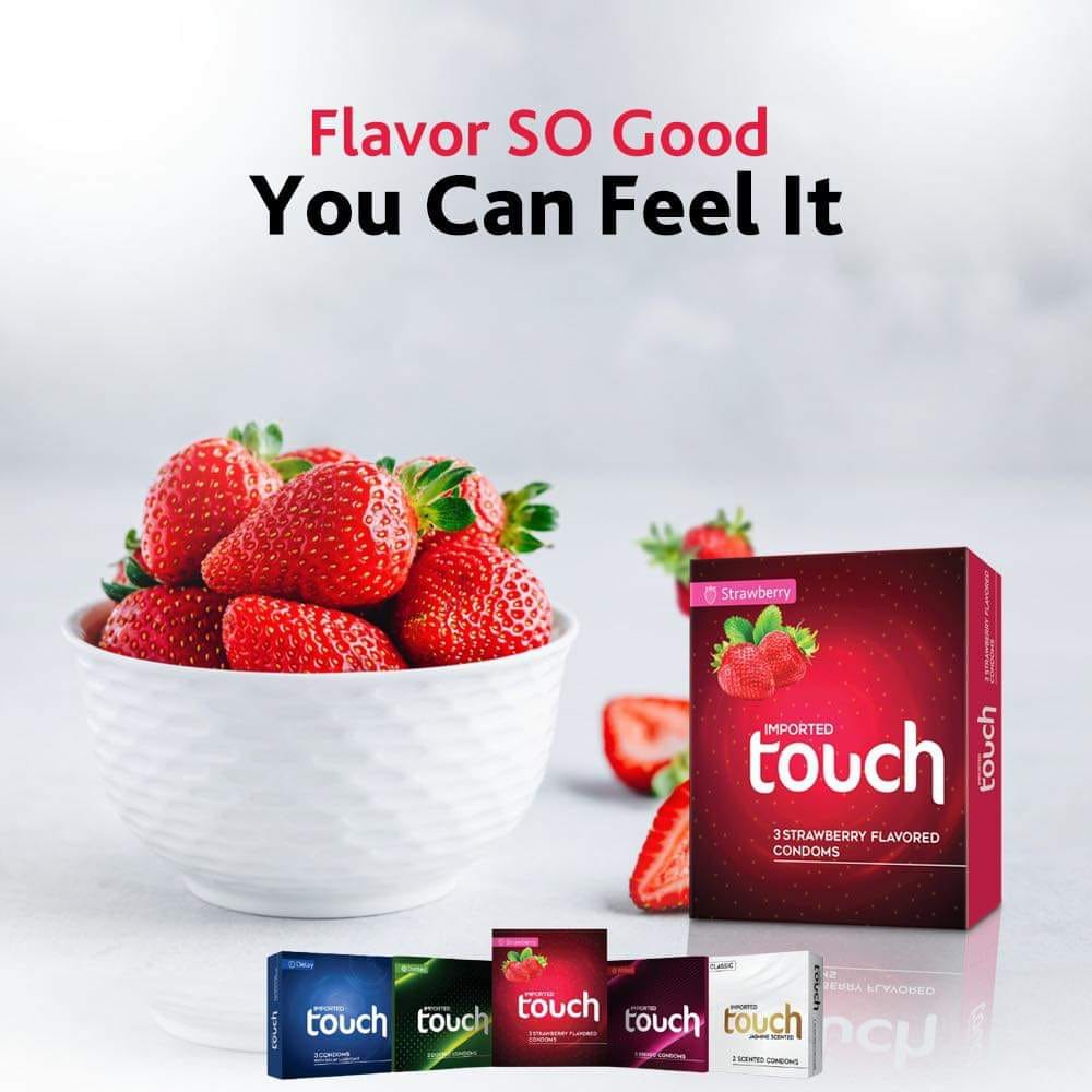 Touch Strawberry Condoms(With Private Packing 🔞)