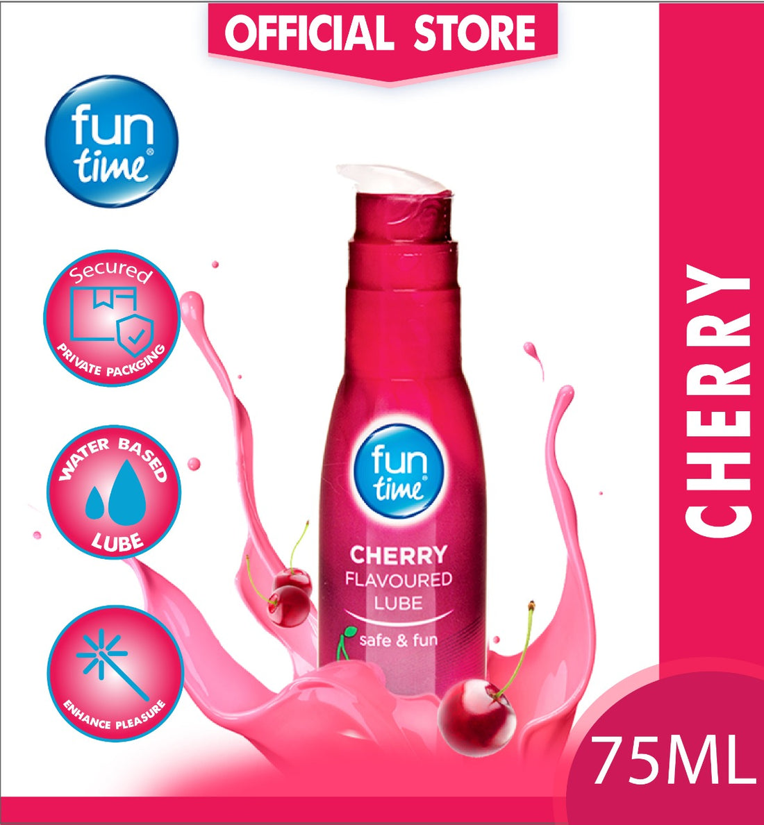 Fun Time Cherry Flavoured Lube 75ML