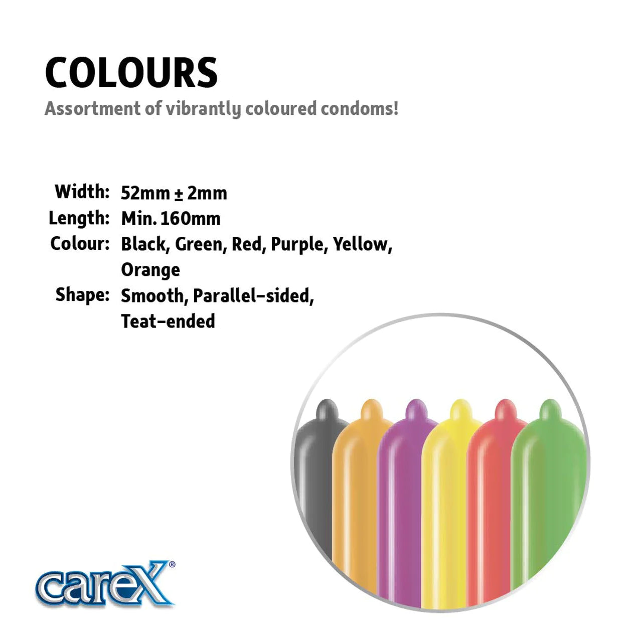 Carex Lubricated Colours Condoms