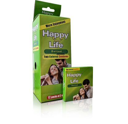 Happy Life Dotted 2’s Condoms (12*2) Bulk Pack