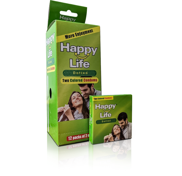 Happy Life Dotted 2’s Condoms (12*2) Bulk Pack